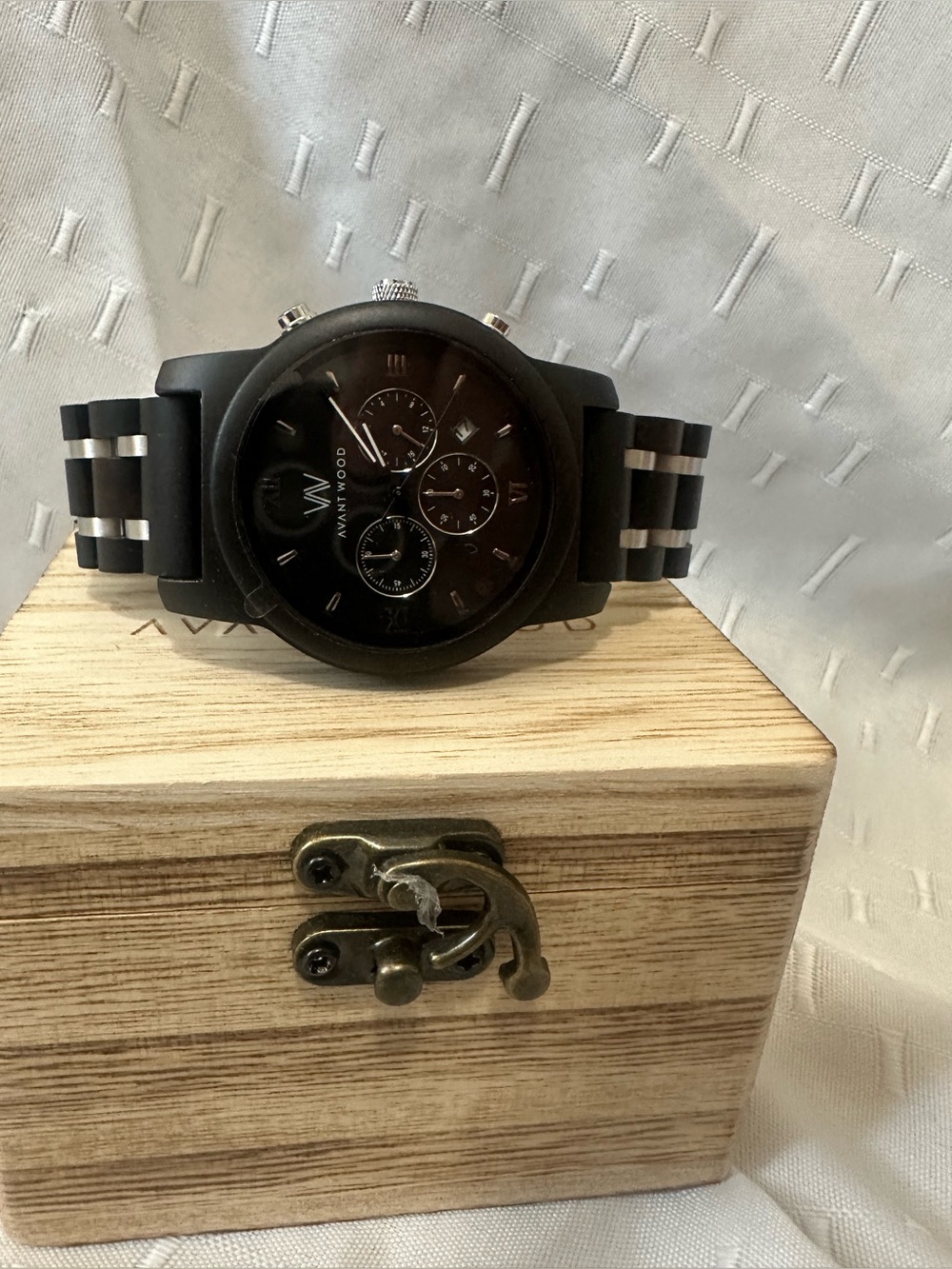 AVANTWOOD Chrono-S Ivory Black Watch - Picture 4 of 7
